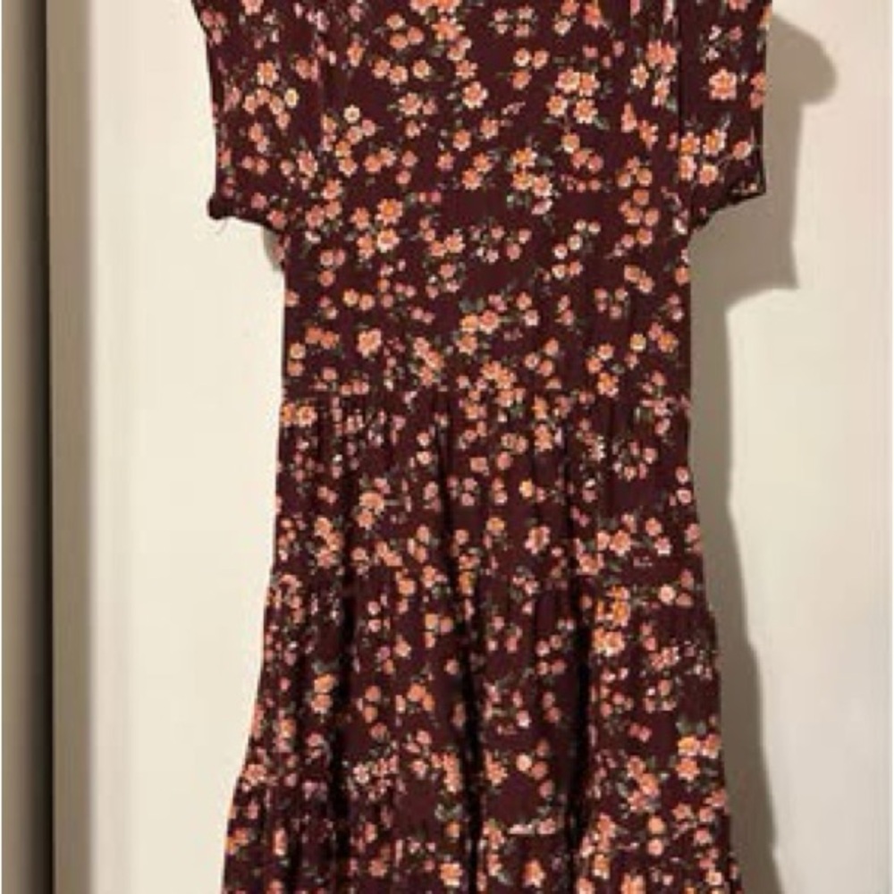No Boundaries Floral Dress - Brown and Pink